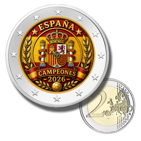 2 Euro Coloured Coin Spain World Cup Championship 2026