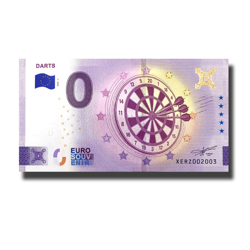Gold 0 Euro Souvenir Banknote Darts Germany XERZ 2026-3
