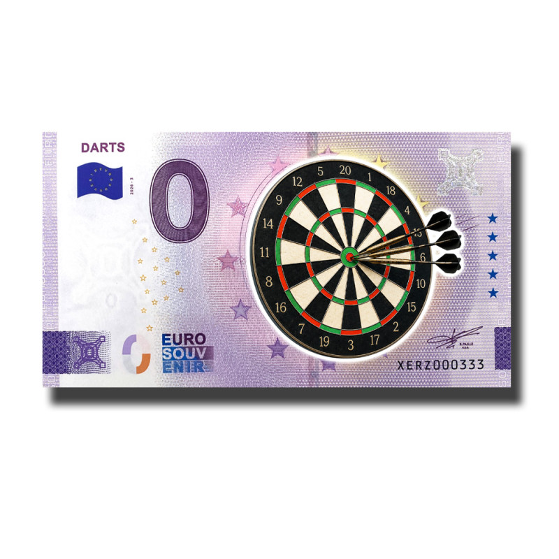 0 Euro Souvenir Banknote Darts Colour Germany XERZ 2026-3 0 Euro Souvenir Banknote Darts Colour Germany XERZ 2026-3