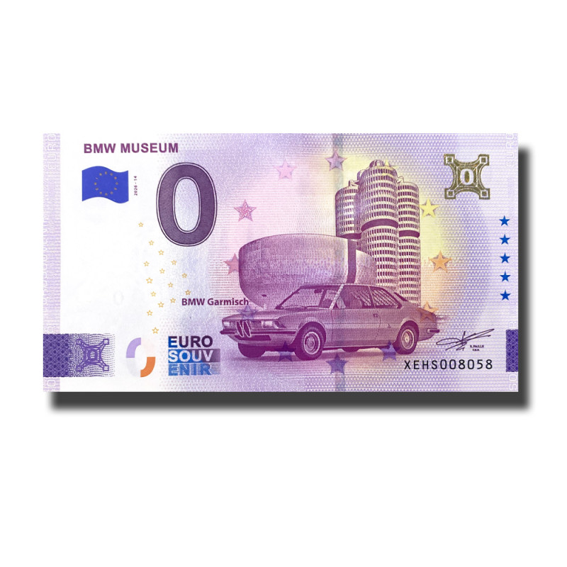 Gold 0 Euro Souvenir Banknote BMW Museum Germany XEHS 2026-14