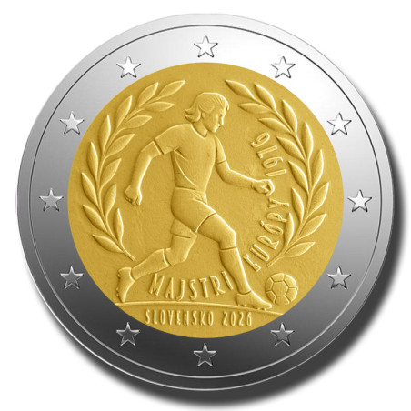 2026 Slovakia 50th anniversary of Czechoslovakia’s victory in the European Football Championship 2 Euro Coin