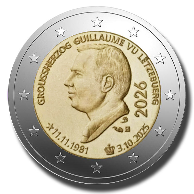 2026 Luxembourg Accession to the Throne of Grand Duke William and 45th birthday 2 Euro Coin 2026 Luxembourg Accession to the Throne of Grand Duke William and 45th birthday 2 Euro Coin