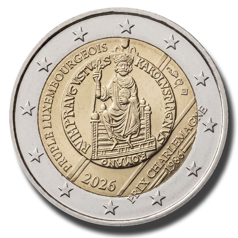 2026 Luxembourg 40th anniversary of the Charlemagne Prize to the People of Luxembourg 2 Euro Coin 2026 Luxembourg 40th anniversary of the Charlemagne Prize to the People of Luxembourg 2 Euro Coin