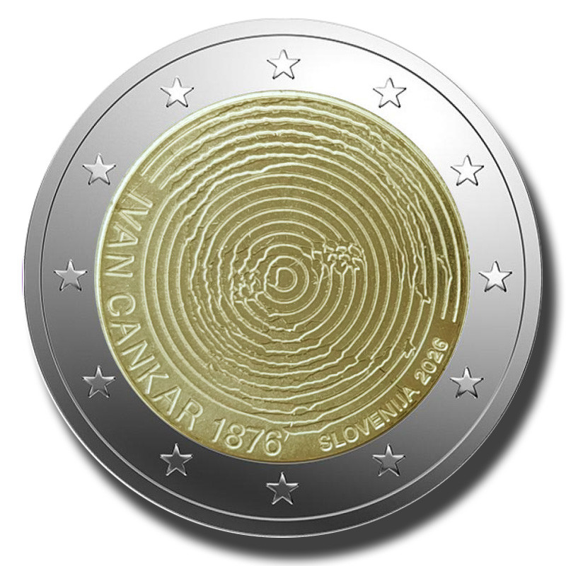 2026 Slovenia 150th Anniversary of the Birth of Ivan Cankar 2 Euro Coin