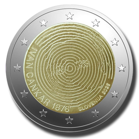 2026 Slovenia 150th Anniversary of the Birth of Ivan Cankar 2 Euro Coin