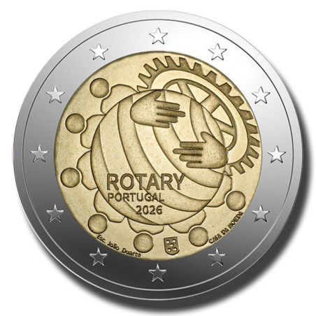 2026 Portugal 100th anniversary of the Rotary Foundation 2 Euro Coin