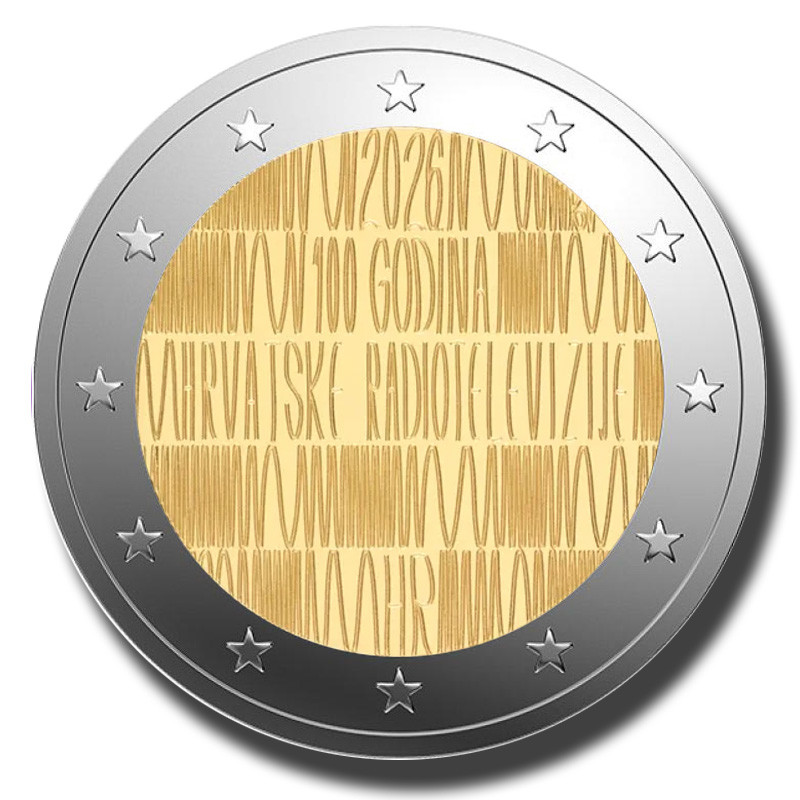 2026 Croatia 100th Anniversary of the Croatian Radio and Television 2 Euro Coin