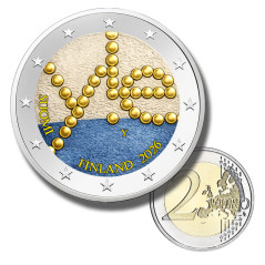 2 Euro Coloured Coin 2026 Finland 100th Anniversary of Yleisradio