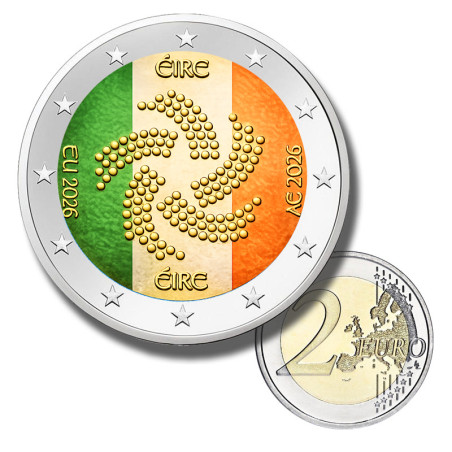 2 Euro Coloured Coin 2026 Ireland Presidency of the EU Council