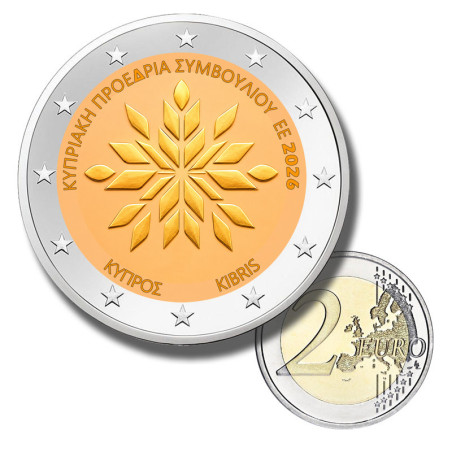 2 Euro Coloured Coin 2026 Cyprus Presidency of the EU Council