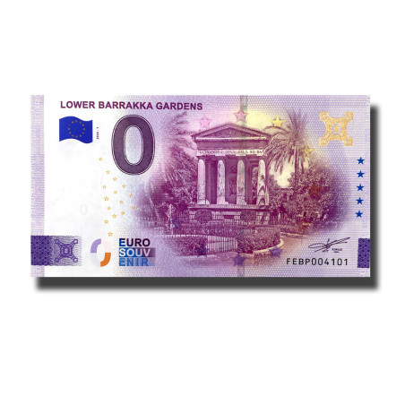 Gold 0 Euro Souvenir Banknote Lower Barrakka Gardens Malta FEBP 2026-1