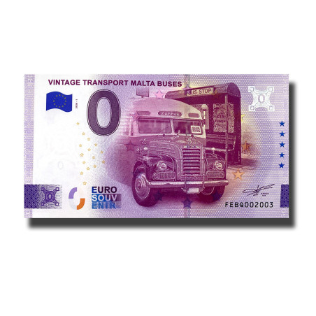 0 Euro Souvenir Banknote Vintage Transport Malta Buses Malta FEBQ 2026-1