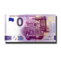 Gold 0 Euro Souvenir Banknote Vintage Transport Malta Buses Malta FEBQ 2026-1