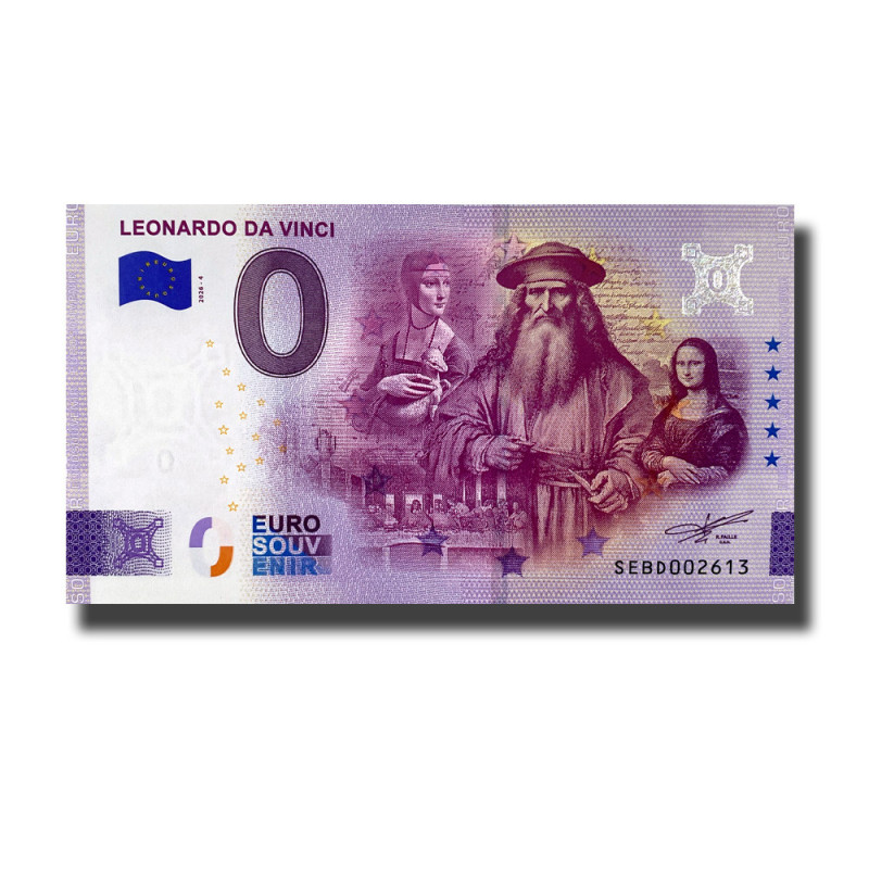 0 Euro Souvenir Banknote Leonardo Da Vinci Italy SEBD 2026-4