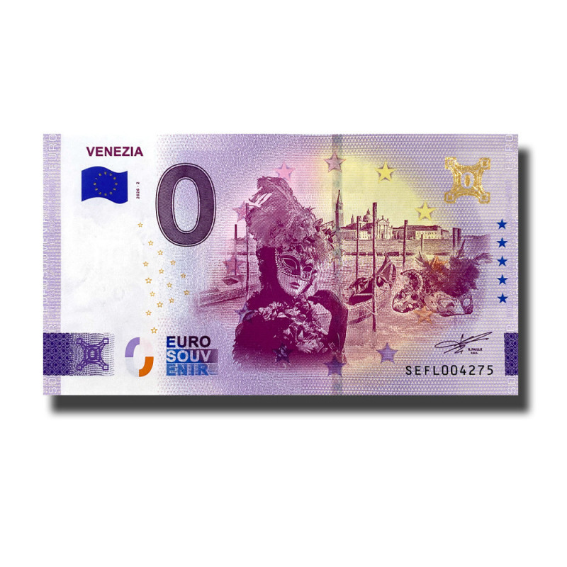 Gold 0 Euro Souvenir Banknote Venezia Carnevale Italy SEFL 2026-2