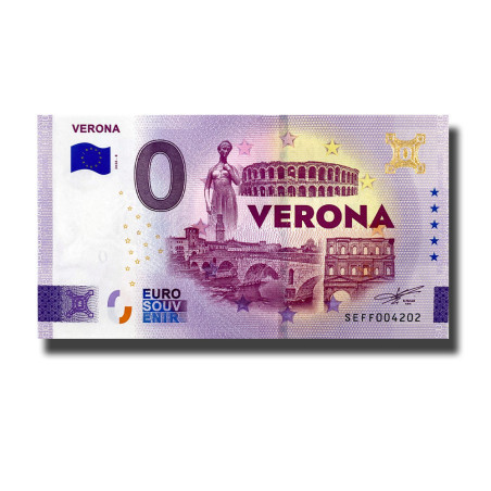 Gold 0 Euro Souvenir Banknote Verona Italy SEFF 2026-8