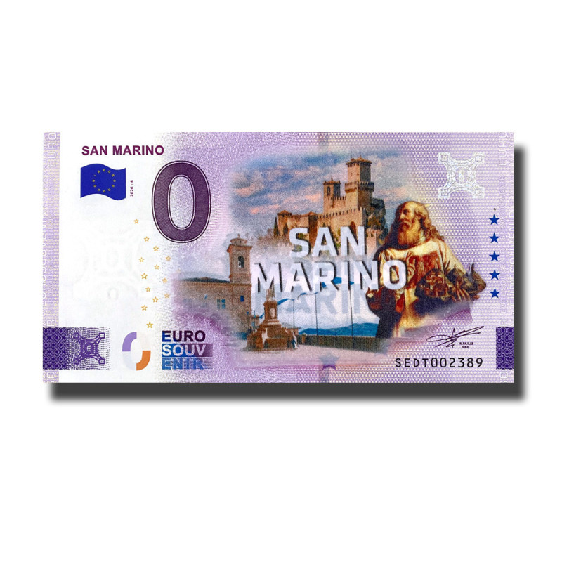 0 Euro Souvenir Banknote San Marino Colour Italy SEDT 2026-6