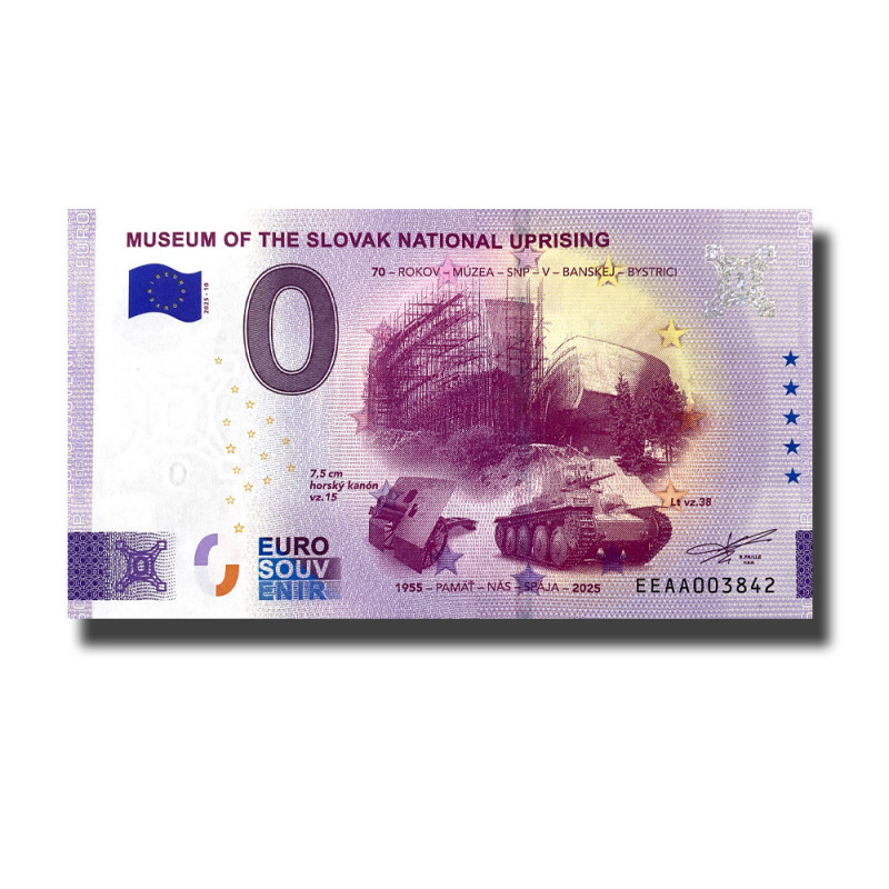0 Euro Souvenir Banknote Museum of the Slovak National Uprising Slovakia EEAA 2025-10