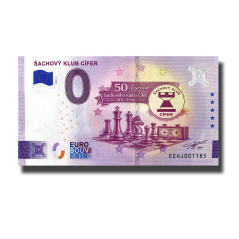 0 Euro Souvenir Banknote Sachovy Klub Cifer Slovakia EEHJ 2026-2