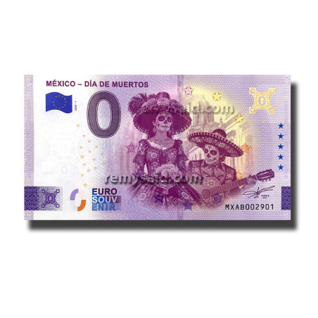 Gold 0 Euro Souvenir Banknote Mexico- Dia de Muertos México MXAB 2026-1