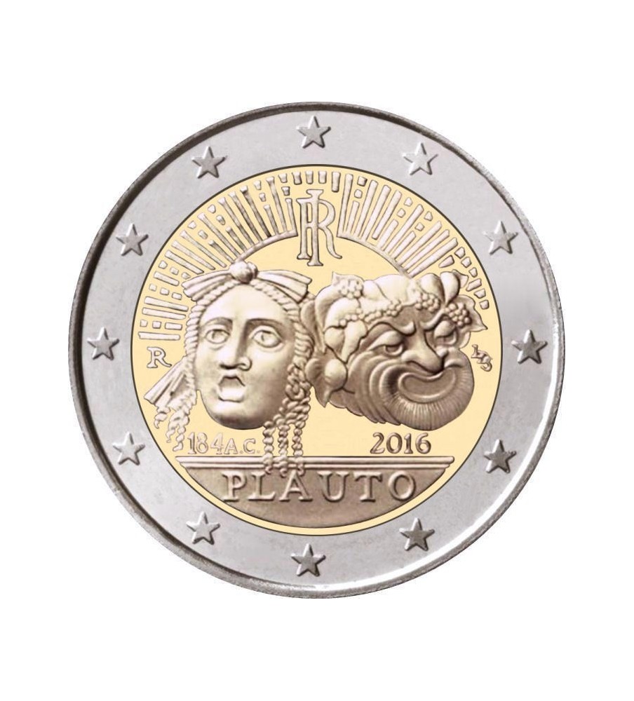 2016 Italy 2200th Anniversary of the Death of Tito Maccio Plauto 2 Euro Coin