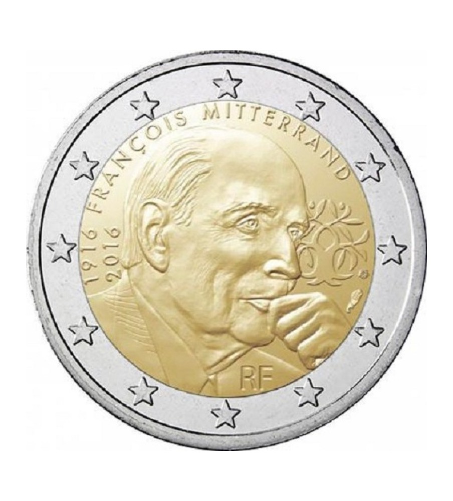 2016 France 100th Anniversary of the Birth of François Mitterrand 2 Euro Coin