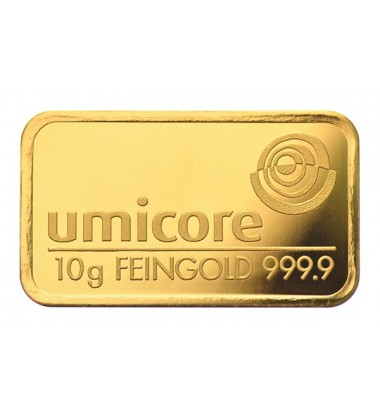 Gold Bullion 10Grams Umicore 9999 Fine