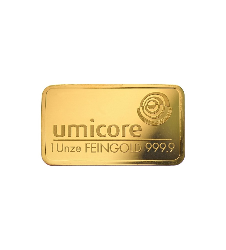 Umicore Fine Bullion Gold Ingot Bar 1 Oz Ounce Unze Finesse 999.9 LBMA Good Delivery