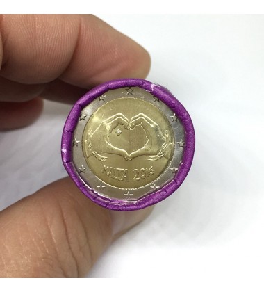 2016 Malta 2 Euro Commemorative Coin Roll Love