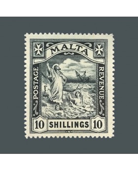 1919 Malta 10 Shillings Black