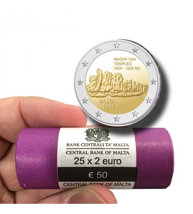 2017 Malta Hagar Qim 2 Euro Commemorative Coin ROLL