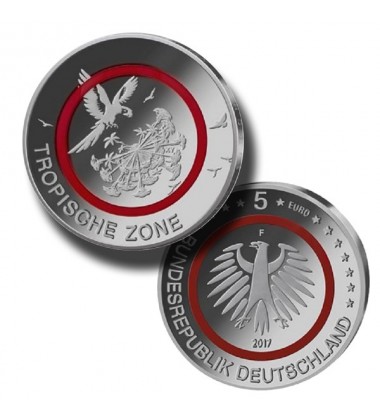 2017 Germany 5 Euro F Red Tropical Zone