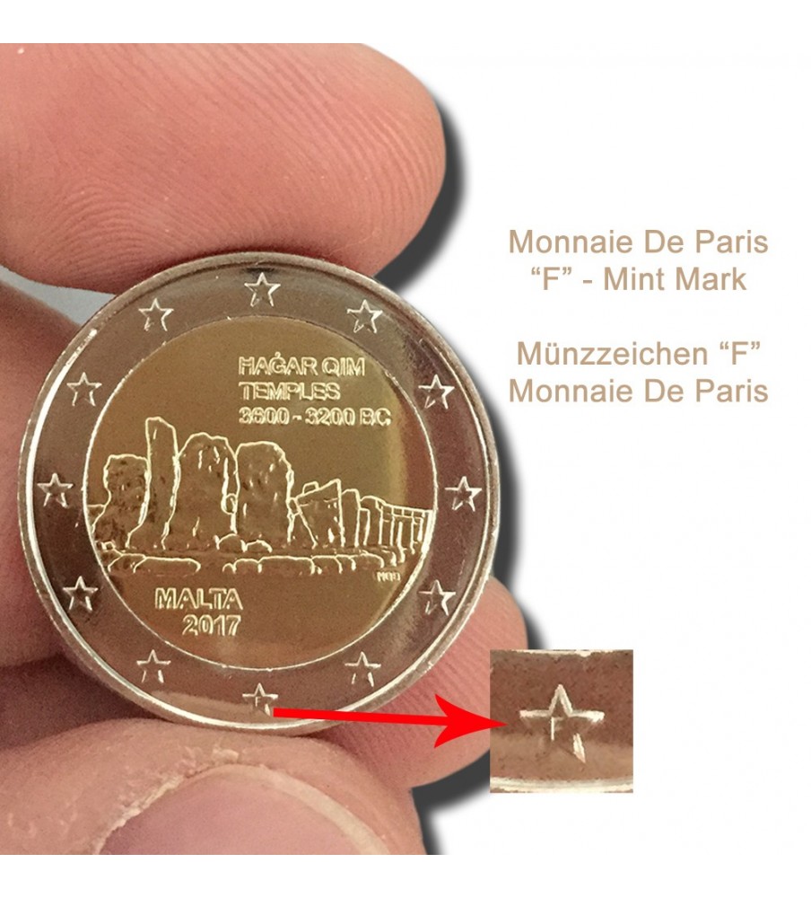 2017 Malta Hagar Qim -F- 2 Euro Commemorative Coin