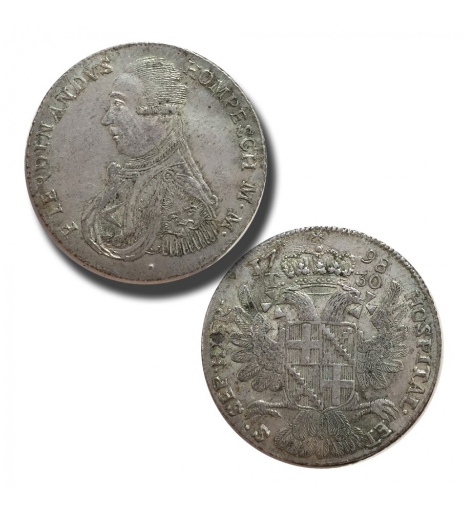 1798 Hompesch 30 Tari Pellet Below Bust - Knights of Malta Silver Coin