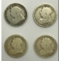1896 1898 1899 1901 British Silver Shilling Coins Lot of 4