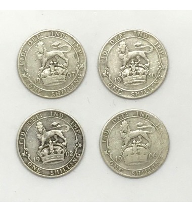 1902 1906 1907 1910 British Silver Coins Lot Of 4
