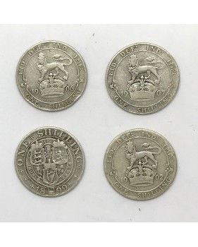 1899 1902 1906 1907 British Silver Coins Lot of 4