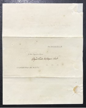1837 March 8 Entire Letter Universita Valletta Regarding Medical Faculty Discussion