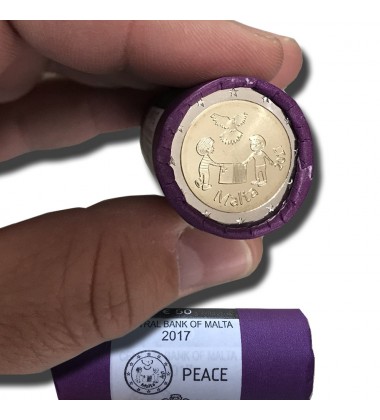 2017 Malta PEACE 2 Euro Commemorative Coin Roll
