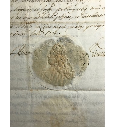 1705 Grand Master of Malta Emmanuel De Rohan Signed document bearing Marc Antonio Zondadari Wafer Seal