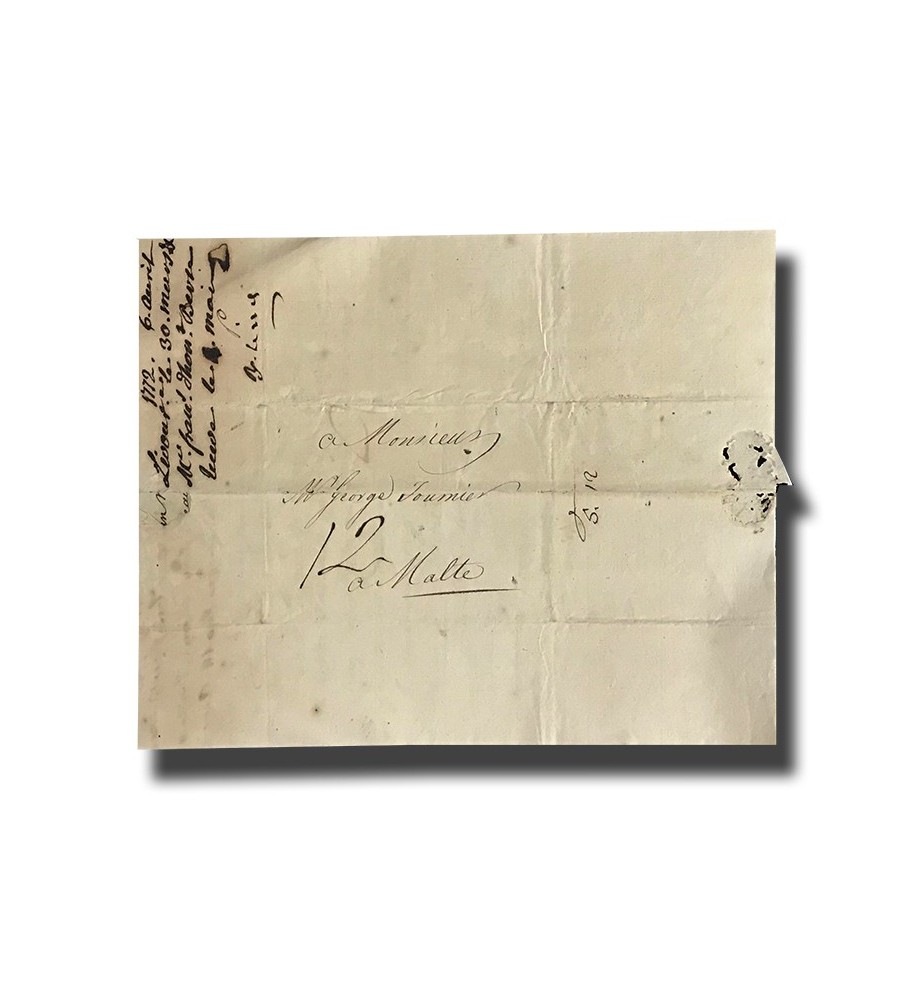1818 Letter Signed By Count Lord Lieutenant Baldassare Sant With An Open Invitation To His House