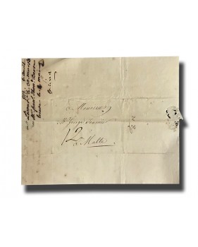 1818 Letter Signed By Count Lord Lieutenant Baldassare Sant With An Open Invitation To His House