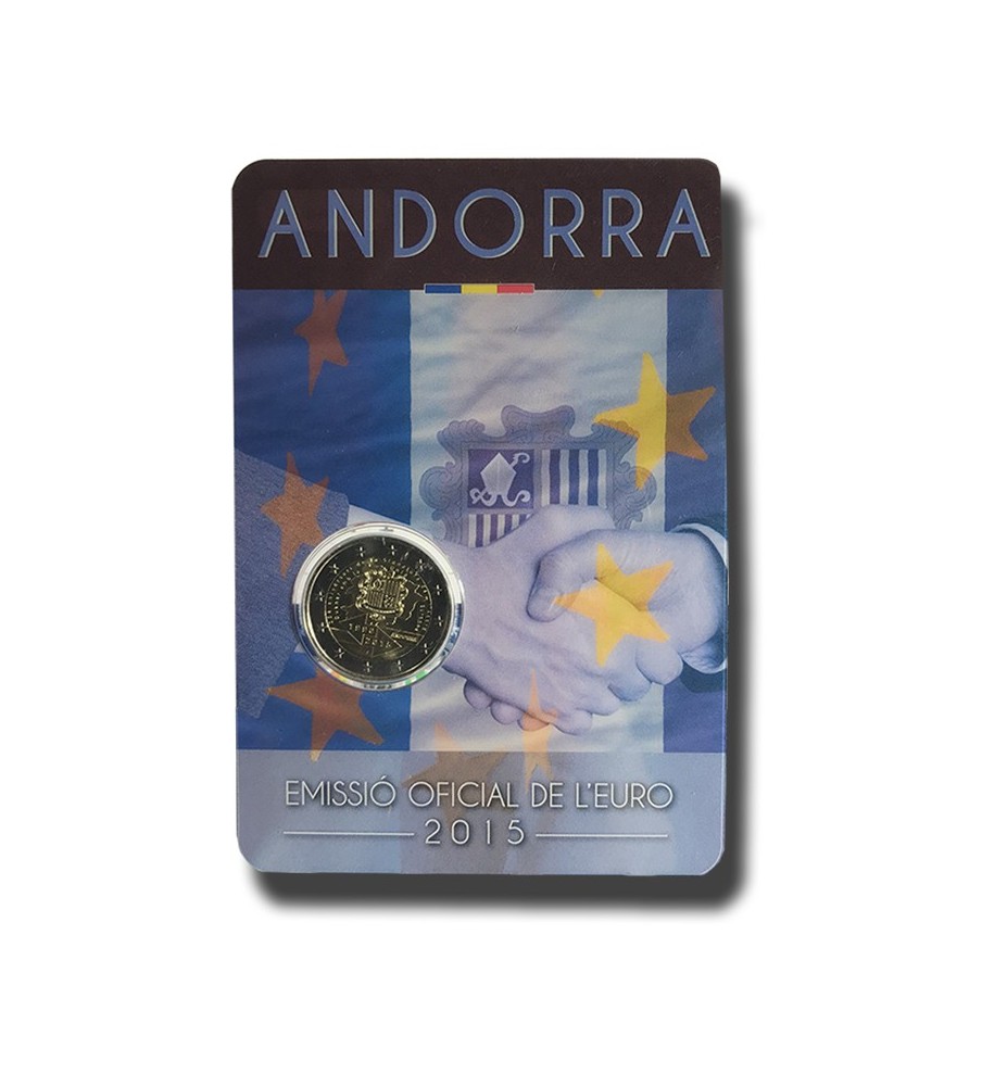 2015 Andorra 25 Years of Customs Agreement 2 Euro Commemorative Coin