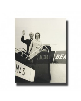 1950's ca Malta Photograph BEA Flight Queen Elizabeth II and Duke of Edinburgh
