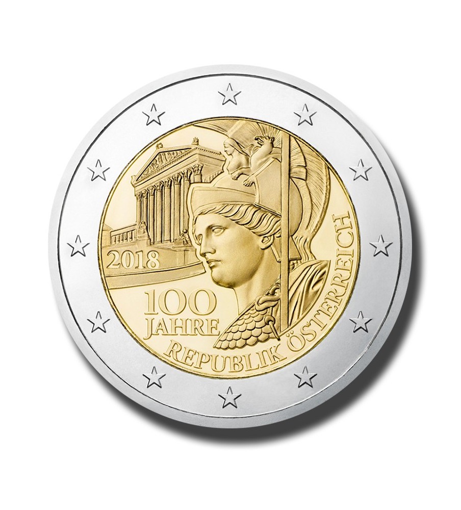 2018 Austria 100Th Ann Of The Austrian Republic 2 Euro Commemorative Coin