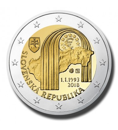 2018 Slovakia 25Th Anniversary Of The Replublic 2 Euro Commemorative Coin