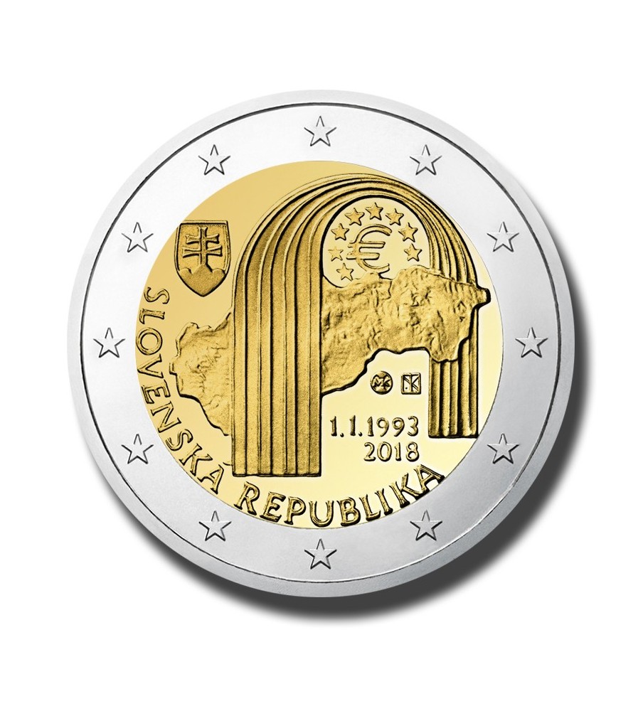 2018 Slovakia 25Th Anniversary Of The Republic 2 Euro Commemorative Coin