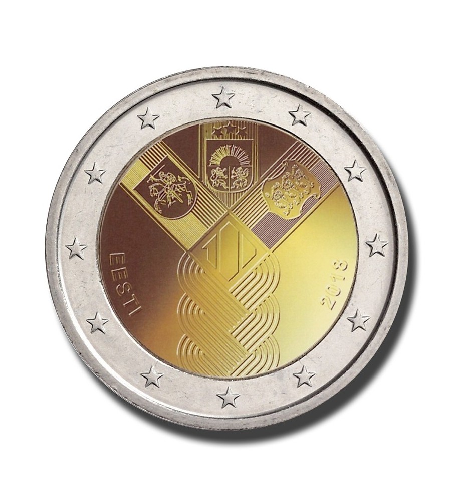 2018 Estonia 100 Years of the Baltic States 2 Euro Coin