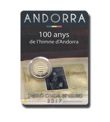 2017 Andorra 'Hymn' 100 Years of the National Anthem  Coin Card
