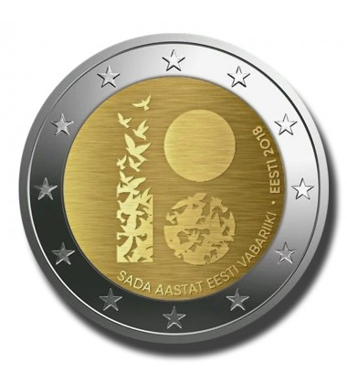 2018 Estonia 100 Years Estonian Independence 2 Euro Commemorative Coin